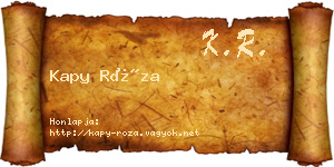 Kapy Róza névjegykártya